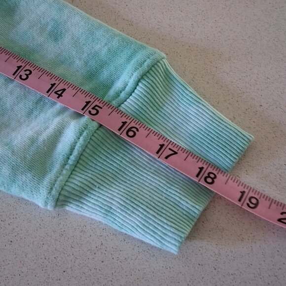 The Sweatshirt Project Oversized Teal Tie Dye Henley Sweatshirt Women's Size L - Picture 12 of 16